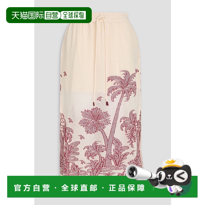 香港直邮ZIMMERMANN 女士 Fil coupe 棉质中长半身裙 9933SSS242C