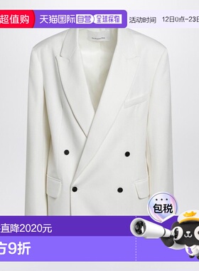 1h可退 香港直邮The Frankie Shop 女士 WOOLBLEND 白色双排扣夹