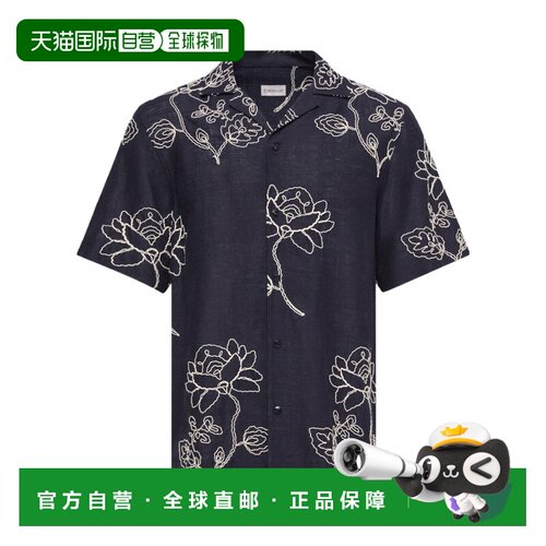 Moncler 刺绣亚麻混纺衬衫 L10912F00047599GN