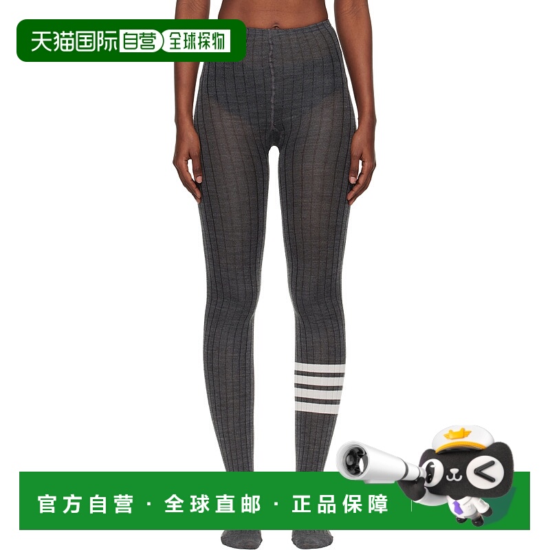 香港直邮Thom Browne 汤姆 布朗 女士 灰色 Opaque Rib 4-Bar 连