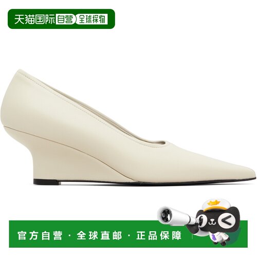 1h可退 香港直邮toteme 女士 白色 Sharp Nappa Wedge 中跟鞋 261