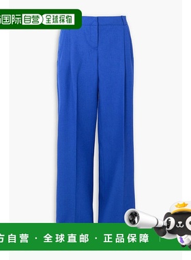 1h可退 香港直邮Coperni 女士 褶裥羊毛直筒裤 COPP63835BLUE