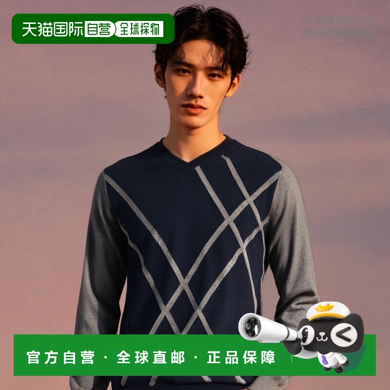 香港直邮EA7 Emporio Armani 小V领长袖针织衫 SLM02MSL01M