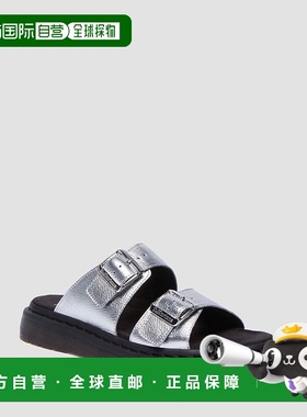 自营欧洲直邮DrMartens马丁大夫 Josef男女通用银色金属皮革凉鞋