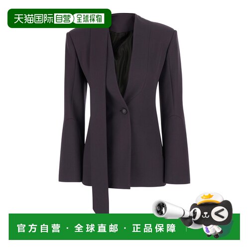 香港直邮The Attico 女士 lapels and on front 棕色单排扣连披肩
