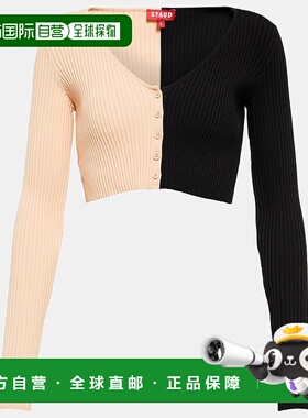 1h可退 香港直邮Staud 女士 Manon 短款针织开衫 001405 black黑