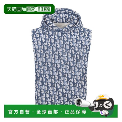 香港直邮Dior Dior Oblique 无袖连帽卫衣 483J647A0907迪奥印花