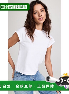 香港直邮AGOLDE 女士 Bryce 小肩袖 T 恤 white白色 舒适时尚