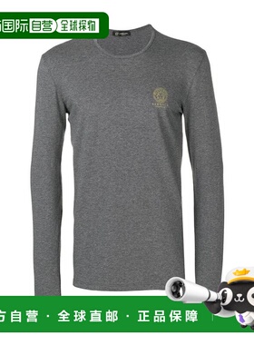 1h可退 香港直邮Versace 浅灰色美杜莎头像印花T恤 AUU01007AC000