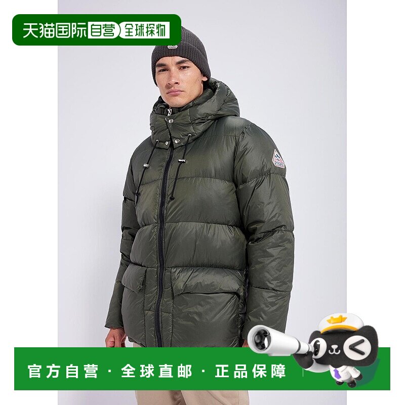 自营欧洲直邮Pyrenex Evolve 深卡其色男士连帽羽绒服