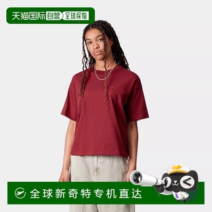 短款 欧洲直邮Carhartt T恤女款 Wip 针织 女士红色棉短袖