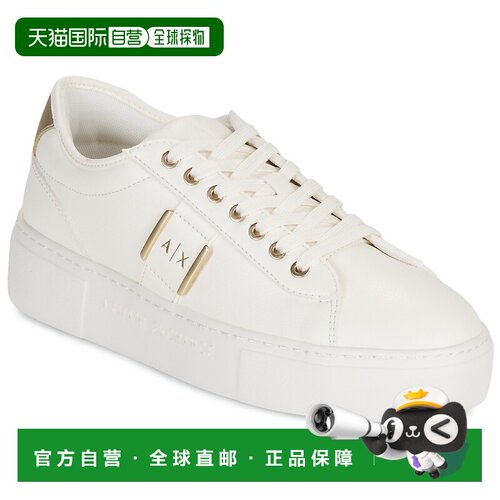欧洲直邮Armani Exchange鞋子女低帮白色厚底板鞋女鞋XW002224