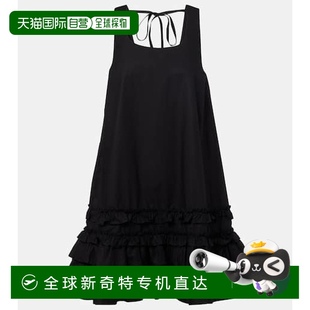 荷叶边棉府绸迷你连衣裙 1h可退 香港直邮GANNI 甘尼 女士