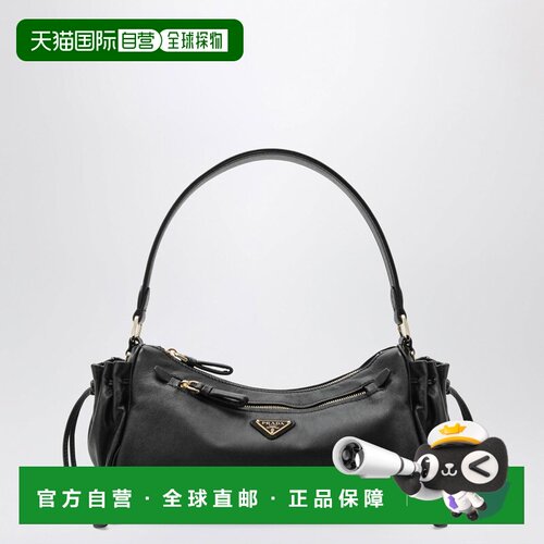 1h可退 香港直邮Prada 普拉达 女士 小号黑色皮革包包 1BC296OOO2