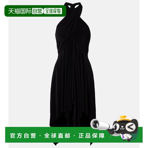 香港直邮NORMA KAMALI 诺玛 卡玛丽 女士 垂褶挂脖针织迷你连衣裙
