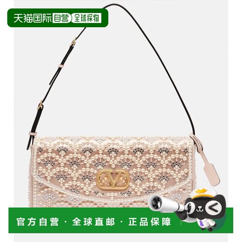 香港直邮valentino 华伦天奴 女士 DeVain 小号精饰绸缎肩包