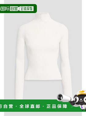 1h可退 香港直邮alaia 女士 罗纹羊毛混纺高领毛衣 AA9S02515M850