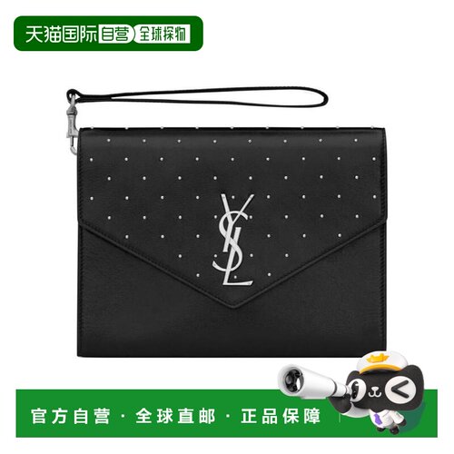 Saint Laurent 徽标铆钉手拿包 710625AA【付后1h可退】