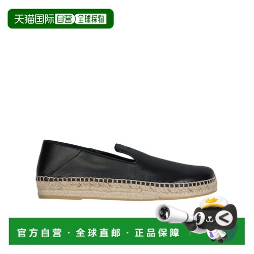 Balmain 光滑皮革草编鞋一脚蹬乐福鞋穆勒鞋 HM1UG411LNAP