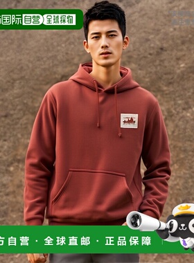 自营欧洲直邮PATAGONIA SWEAT 73 Skyline UPRISAL 混合风帽红色