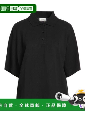 1h可退 香港直邮Saint Laurent 圣罗兰 女士 Polo衫 black黑色 舒