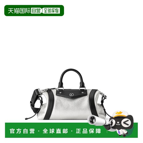 自营1h可退 欧洲直邮LV路易威登 Biker女士银色小牛皮老花图案单