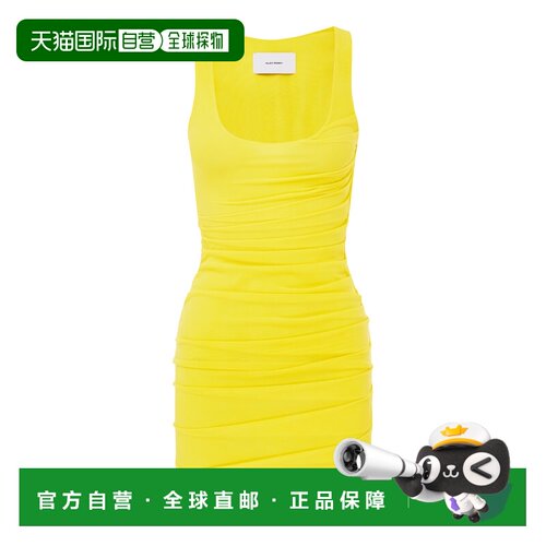 美国直邮ALEX PERRY 女士 褶皱汗衫式迷你网纱吊带连衣裙(Power)