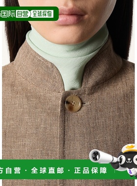 自营欧洲直邮Loro Piana 绿色真丝女士方巾围巾