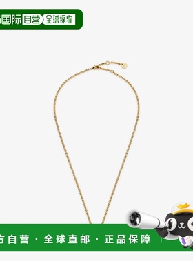 自营1h可退 欧洲直邮FENDI/芬迪 女士黑色青铜项链新款吊坠