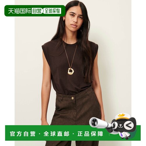 自营欧洲直邮Sessun思溯 Deedoo女士深咖色莱赛尔棉质无袖T恤