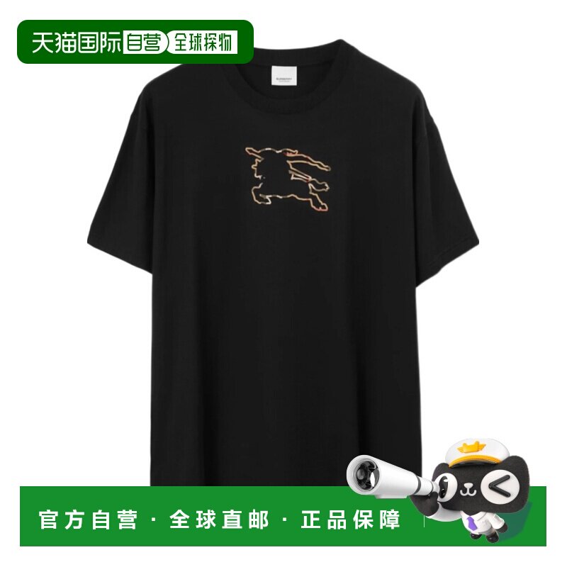 1h可退 香港直邮24SS 格纹马术骑士徽标棉质 T 恤 Men男装