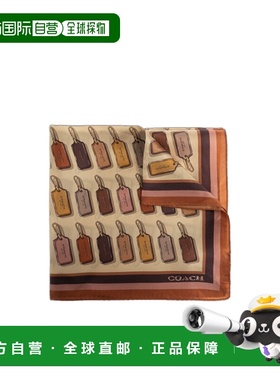 香港直邮Coach 图案丝巾 29CAZ30蔻驰围巾