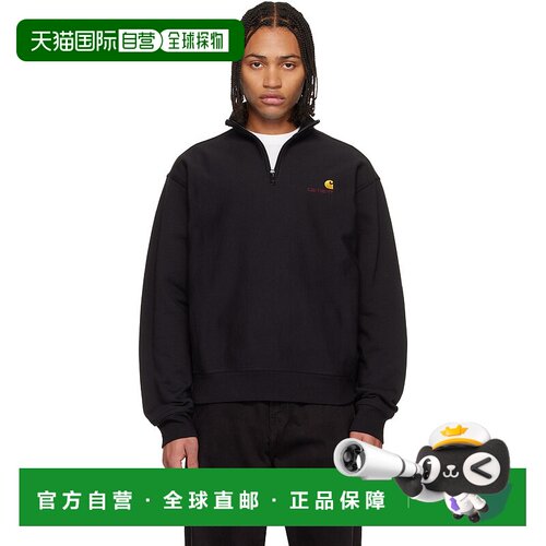 1h可退 香港直邮CARHARTT WIP 男士 黑色 Half Zip American Scri