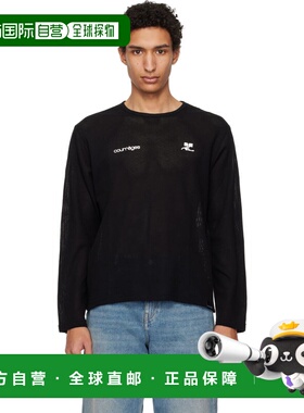 1h可退 香港直邮Courreges 男士 黑色 Printed Mesh T恤