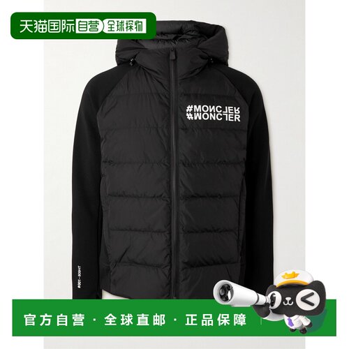 香港直邮moncler 盟可睐 男士 Shell and Down 徽标印花绗缝针织