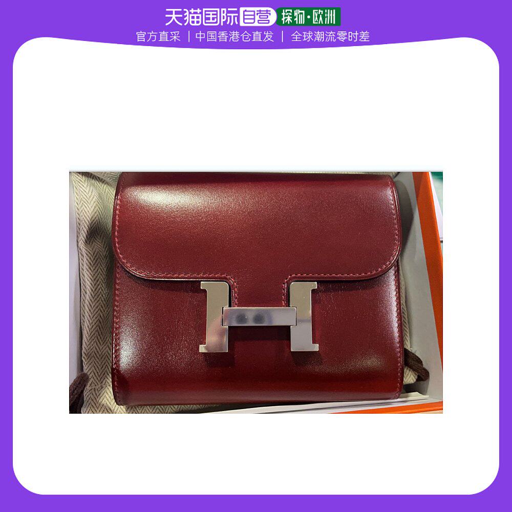 香港直邮hermes 爱马仕红constance mini钱包 h061867ck