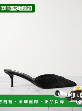 1h可退 香港直邮Alaia 女士 55 绸缎凉拖 AA3M109TK019 black黑色