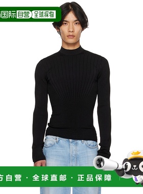 1h可退 香港直邮Mugler 穆勒 男士 黑色 Sculpting 针织衫 25F2TO