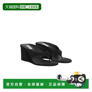 black黑色 香港直邮alaia AA3M105C0H53 坡跟夹趾凉拖 舒适 女士