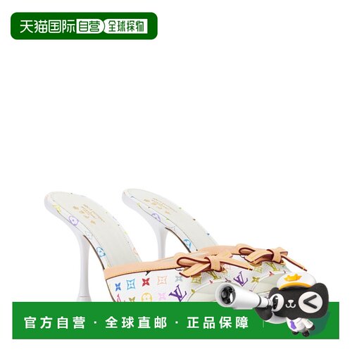自营欧洲直邮LV路易威登 x TM女士白色皮革老花图案穆勒鞋单鞋