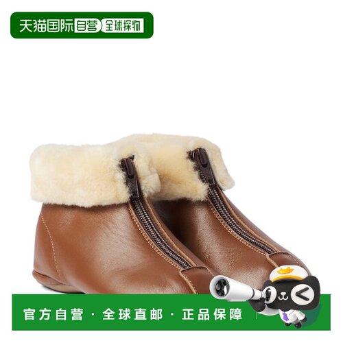 香港直邮Pepe 女童 Glace 皮毛饰边皮质短靴童鞋童装