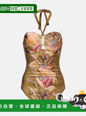 1h可退 香港直邮ZIMMERMANN 女士 Ascension 花朵褶皱泳衣