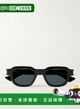 1h可退 香港直邮Saint Laurent 圣罗兰 女士 D形框醋纤镀银太阳眼