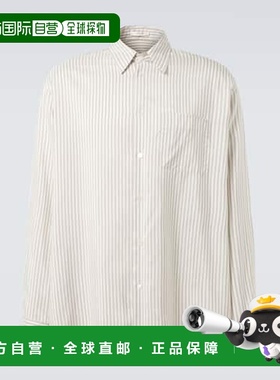 1h可退 香港直邮The Row 男士 Feme 条纹真丝衬衫 grey灰色 舒适