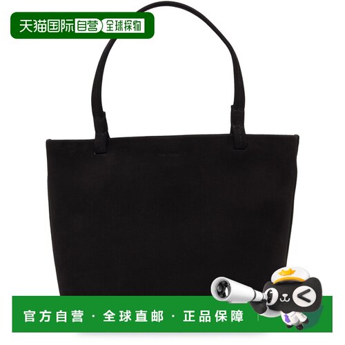 自营欧洲直邮THE ROW Park Tote Small女士黑色小牛皮绒面革托特