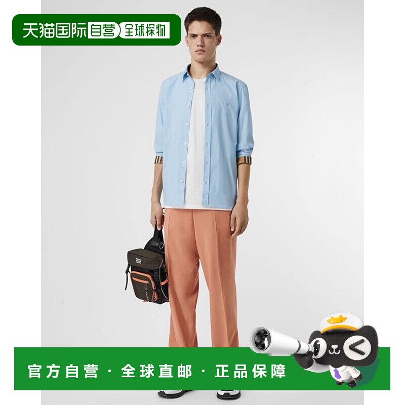 香港直邮Burberry 棉质骑士刺绣男装衬衫 80087041