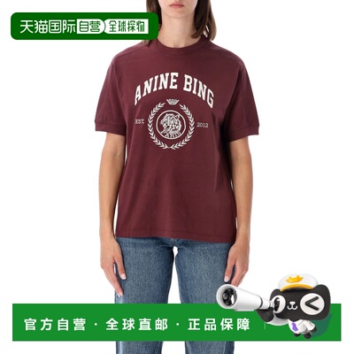 香港直邮Anine Bing 女士T恤 26AA0812695BGN28BURGUNDY