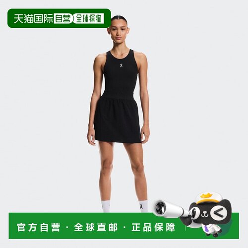 自营欧洲直邮On昂跑 Court Split 女士黑色再生聚酯纤维连衣裙
