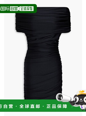 1h可退 香港直邮Coperni 女士 露肩褶皱缎面针织迷你连衣裙 COPR1