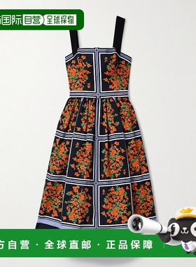 香港直邮CAROLINA HERRERA 女士 印花罗缎中长连衣裙 P2511N528FR